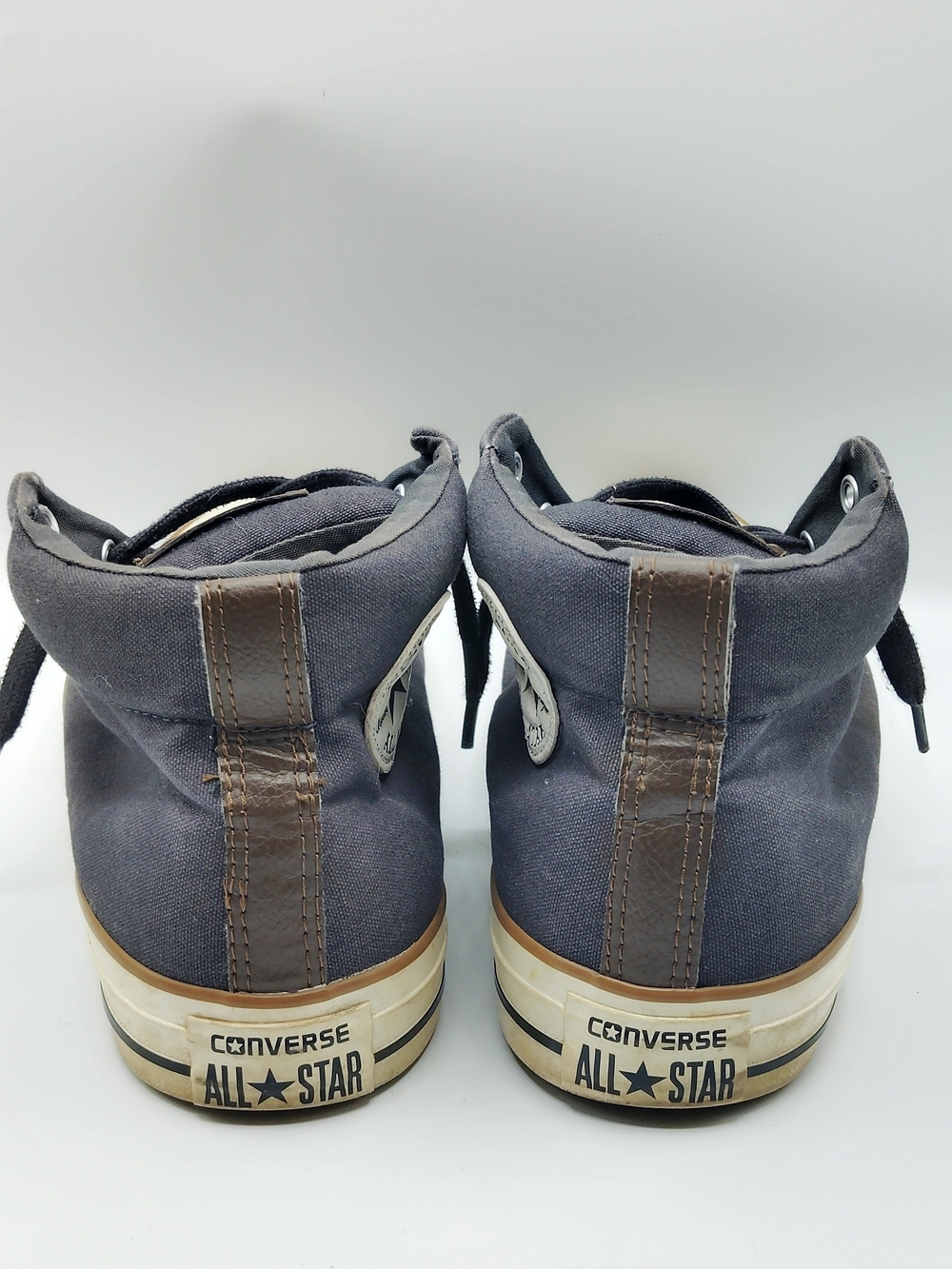 Converse Men's High-Top Sneakers in Charcoal Gray with White Toe - Picture 3 of 4